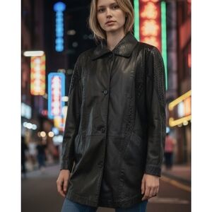 PELLE Elegant Black Jacket  100% leather for Women